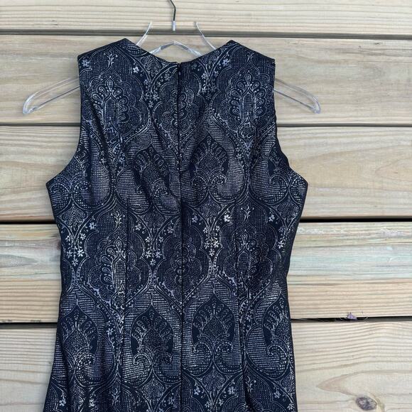 J. McLaughlin Dress Belinda Zahara Jacquard Black Champagne Size 2 NWT Event - Picture 5 of 9
